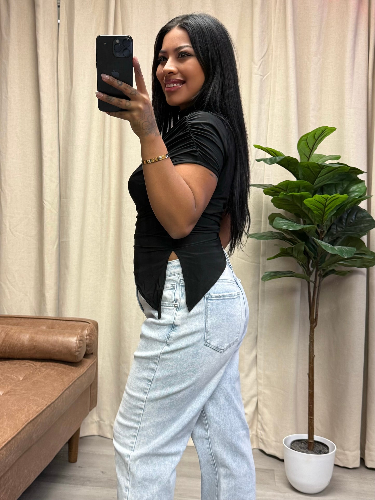 Aysemmetrical Black Top