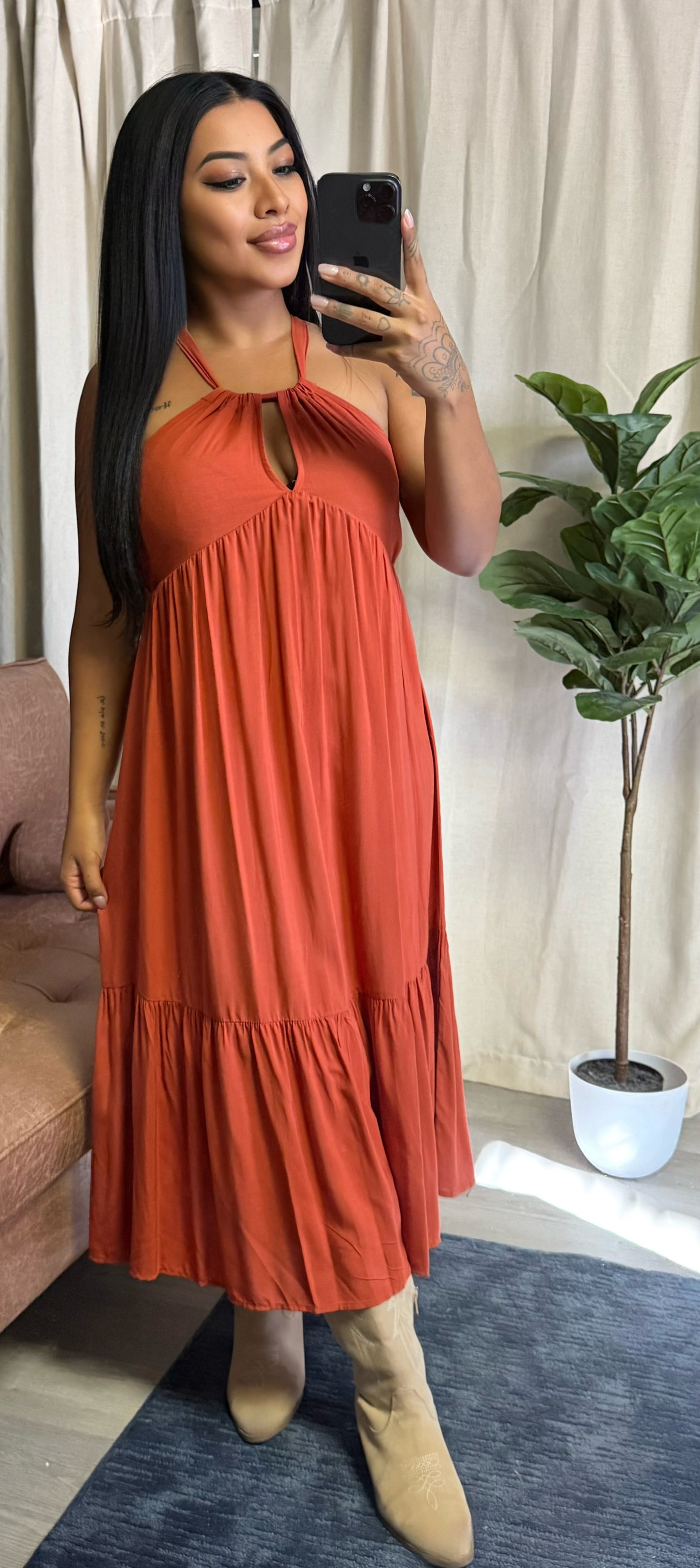 Final Touch Rusty Orange Dress