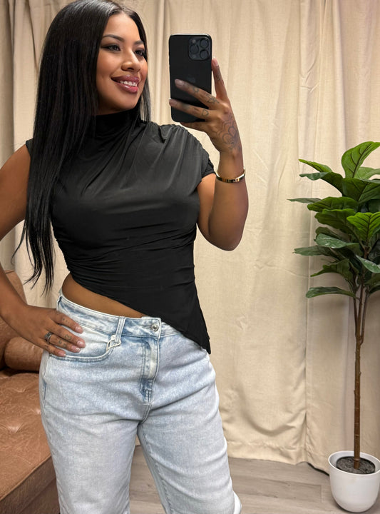 Aysemmetrical Black Top