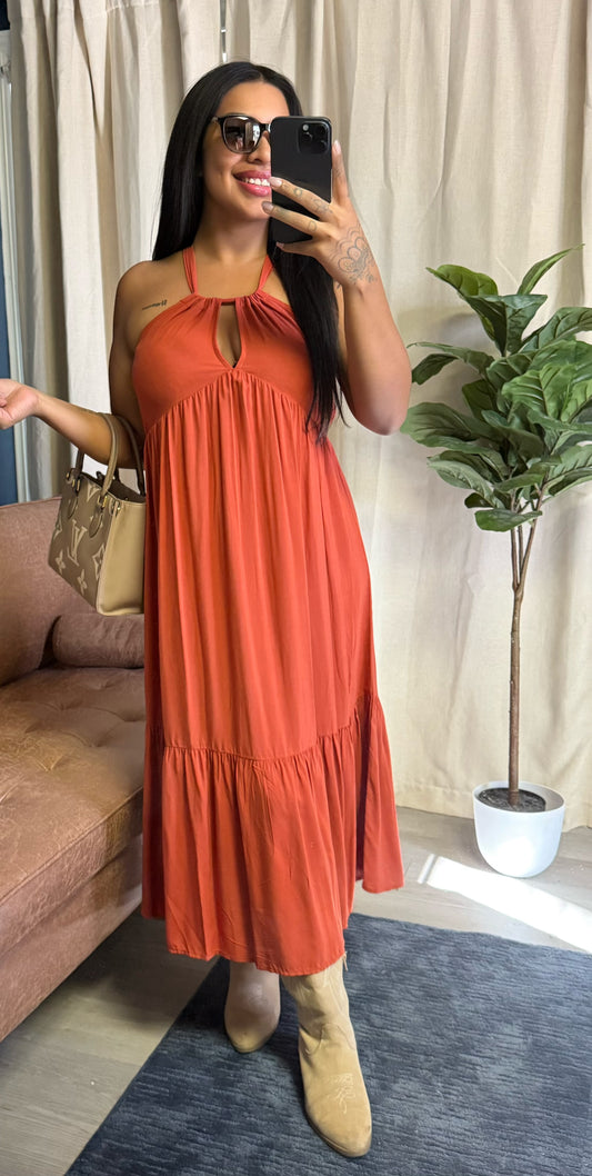 Final Touch Rusty Orange Dress