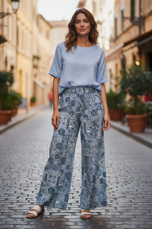 Blue Blossom Breeze  Pants